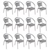 12 Cadeiras Poltrona em Alumínio para Jardim/Áreas Externas - MOR