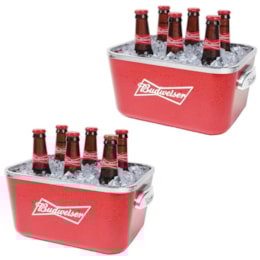 2 Baldes de Gelo Budweiser Ambev 5 Litros para 6 Long Necks Vermelho 2 Baldes de Gelo Budweiser Ambev 5 Litros para 6 Long Necks Vermelho