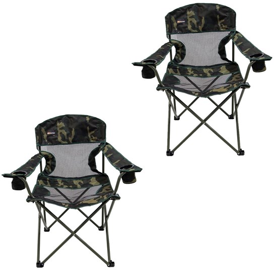 2 Cadeiras Dobráveis com 2 Porta Copos Fresno Nautika Camuflado