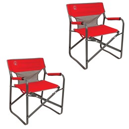 2 Cadeiras Dobráveis para Camping Steel Deck Coleman Vermelha
