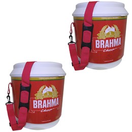 2 Coolers Térmico Brahma Brasil 20 Litros 12 Latas com Alça de Transporte