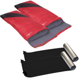 2 Sacos de Dormir Nautika Liberty Vermelho + 2 Isolantes Térmico Aluminizado 2 Sacos de Dormir Nautika Liberty Vermelho + 2 Isolantes Térmico Aluminizado