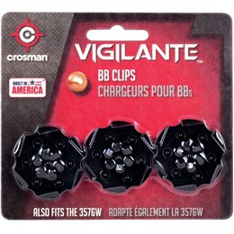 3 Magazines para Revólver Vigilante Crosman Esferas de Aço 4.5mm
