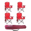 4 Cadeiras Dobráveis com Cooler Térmico e Porta Copo Coleman Vermelho