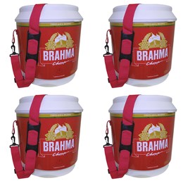 4 Coolers Térmico Brahma Brasil 20 Litros 12 Latas com Alça de Transporte