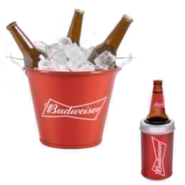Balde de Gelo Budweiser 5L com Abridores Acoplados + Porta Garrafa Budweiser Balde de Gelo Budweiser 5L com Abridores Acoplados + Porta Garrafa Budweiser