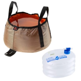 Balde Dobrável Impermeável 10L + Galão Naturehike Colapsável 10L com Torneira Balde Dobrável Impermeável 10L + Galão Naturehike Colapsável 10L com Torneira