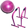 Barra Paralela Equalizer ACTE Funcional + Meia Bola Balance Dome Ball Equilíbrio 58 cm Rosa