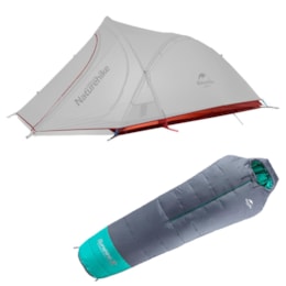 Barraca 2 pessoas Cirrus 2P + Saco de Dormir Naturehike Salcantay EM200 Barraca 2 pessoas Cirrus 2P + Saco de Dormir Naturehike Salcantay EM200