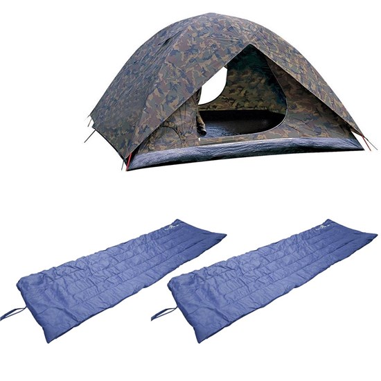 Barraca de Camping Camuflada Iglu Amazon 4P + 2 Colchonetes Camp Mat Nautika