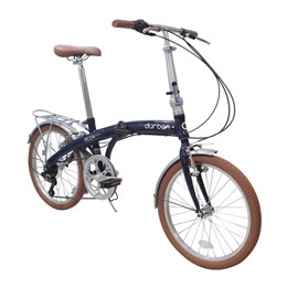 Bicicleta Dobravel Aro 20" 6 Velocidades Shimano Quadro em Aço Durban Eco+ Azul