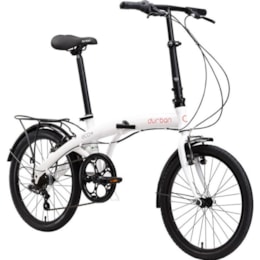 Bicicleta Dobrável Aro 20" e 6 Marchas Branca - Durban Eco+ Bicicleta Dobrável Aro 20" e 6 Marchas Branca - Durban Eco+