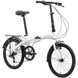 Bicicleta Dobrável Aro 20" e 6 Marchas Branca - Durban Eco+ Bicicleta Dobrável Aro 20" e 6 Marchas Branca - Durban Eco+