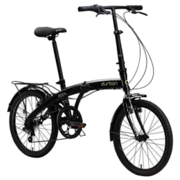 Bicicleta Dobrável Aro 20" e 6 Marchas Preta - Durban Eco+ Bicicleta Dobrável Aro 20" e 6 Marchas Preta - Durban Eco+