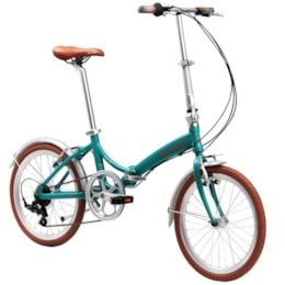 Bicicleta Dobrável Aro 20" e 6 Marchas Turquesa - Durban Rio Bicicleta Dobrável Aro 20" e 6 Marchas Turquesa - Durban Rio