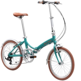 Bicicleta Dobrável Aro 20" e 6 Marchas Turquesa - Durban Rio Bicicleta Dobrável Aro 20" e 6 Marchas Turquesa - Durban Rio