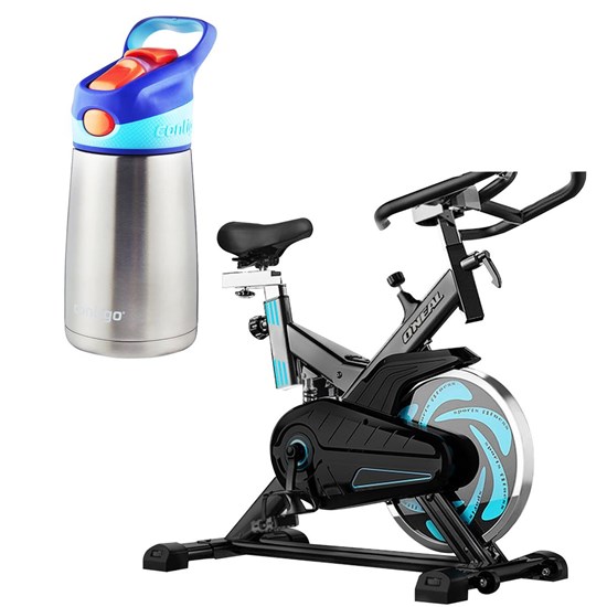 Bike Spinning ONeal TP1000 Semi Profissional + Garrafa Striker Chill Azul