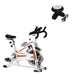 Bike Spinning ONeal TP1100 Semi Profissional + Mini Massageador Corporal USB Pilha Preto