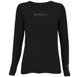 Blusa Manga Longa Repelente de Insetos Feminina UV 50+ Prolife Preta Blusa Manga Longa Repelente de Insetos Feminina UV 50+ Prolife Preta