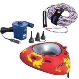 Boia Reboque Inflável com Cabo 18 Metros Nautika + Inflador Elétrico 12V Sevylor Boia Reboque Inflável com Cabo 18 Metros Nautika + Inflador Elétrico 12V Sevylor