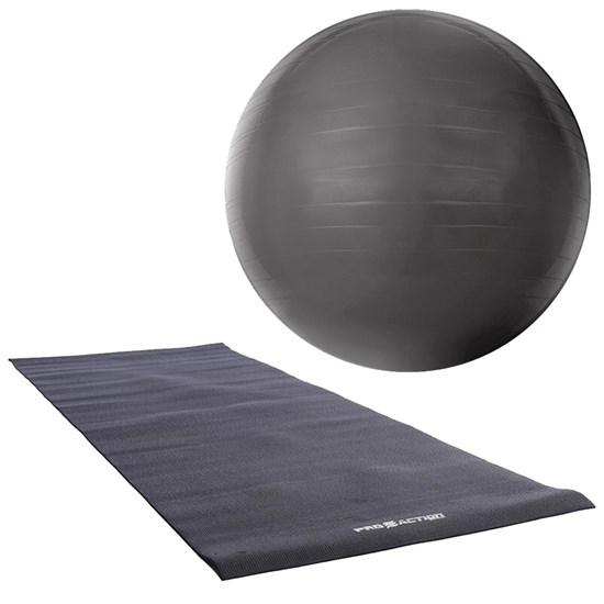 Bola de Pilates GYM Ball 75cm + Tapete para Yoga Mat ProAction