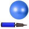 Bola Suíça Pilates Premium 65 cm Azul + Bomba de Inflar ZStorm Dupla Ação Azul