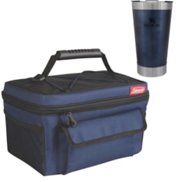 Bolsa Térmica 14 Latas Coleman + Copo Térmico de Cerveja Stanley 473ml Azul Bolsa Térmica 14 Latas Coleman + Copo Térmico de Cerveja Stanley 473ml Azul