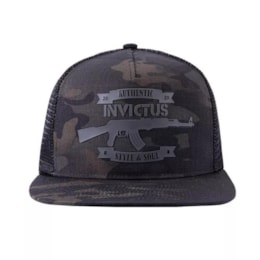 Boné Invictus Thunder Trucker com Aba Reta Multicam Black 002496 Boné Invictus Thunder Trucker com Aba Reta Multicam Black 002496