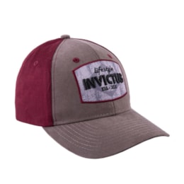 Boné Tipo Baseball Cap Grey Pavement Aba Curva INVICTUS River Cinza e Vinho Boné Tipo Baseball Cap Grey Pavement Aba Curva INVICTUS River Cinza e Vinho