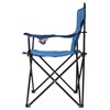 Cadeira Camping Dobrável Importway Azul com Apoio e Porta Copo