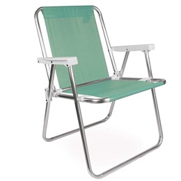 Cadeira de Praia Alta Mor em Alumínio Suporta até 90 kg Verde