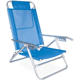 Cadeira de Praia Reclinável Mor Alumínio 5 Posições Azul Cadeira de Praia Reclinável Mor Alumínio 5 Posições Azul