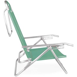 Cadeira de Praia Reclinável Mor Alumínio 5 Posições Verde