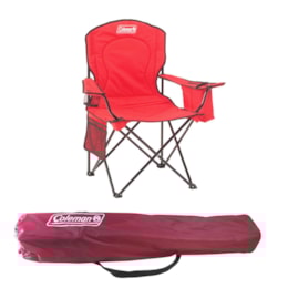Cadeira Dobrável com Cooler Térmico e Porta Copo - Coleman-Vermelho Cadeira Dobrável com Cooler Térmico e Porta Copo - Coleman-Vermelho