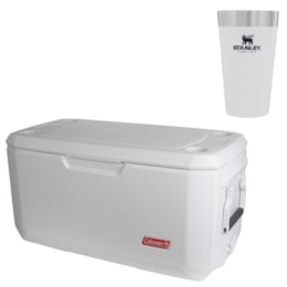 Caixa Térmica 113,5L Marine Xtreme 5 Coleman + Copo Térmico Stanley 473ml Branco Caixa Térmica 113,5L Marine Xtreme 5 Coleman + Copo Térmico Stanley 473ml Branco