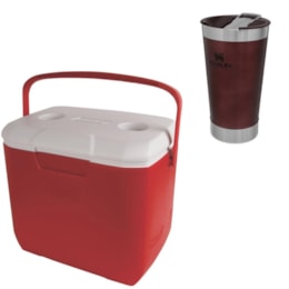 Caixa Térmica 28,3L 2 Porta Copos Coleman + Copo Térmico Stanley 473ml Wine Caixa Térmica 28,3L 2 Porta Copos Coleman + Copo Térmico Stanley 473ml Wine