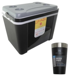 Caixa Térmica 34 Litros Lavita + Copo Térmico de Cerveja Stanley 473 ml Preto Caixa Térmica 34 Litros Lavita + Copo Térmico de Cerveja Stanley 473 ml Preto