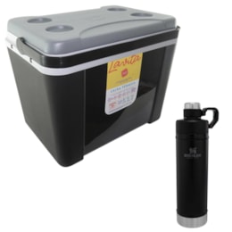 Caixa Térmica 34L Lavita + Garrafa Térmica Stanley 750ml Classic Hydration Inox Caixa Térmica 34L Lavita + Garrafa Térmica Stanley 750ml Classic Hydration Inox