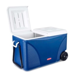 Caixa Térmica 70 Litros 75 QT Azul com Rodas - Rubbermaid Caixa Térmica 70 Litros 75 QT Azul com Rodas - Rubbermaid