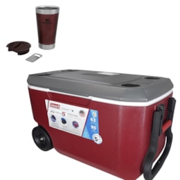 Caixa Térmica Coleman Xtreme 5 58,7L com Rodas + Copo Térmico Stanley 473ml Caixa Térmica Coleman Xtreme 5 58,7L com Rodas + Copo Térmico Stanley 473ml