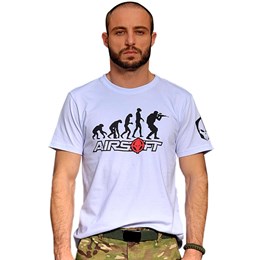 Camiseta Bravo Evolução Airsoft Branca
