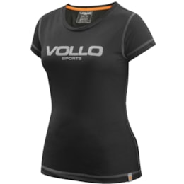 Camiseta Feminina VOLLO Silver Preta Dry Fit Camiseta Feminina VOLLO Silver Preta Dry Fit