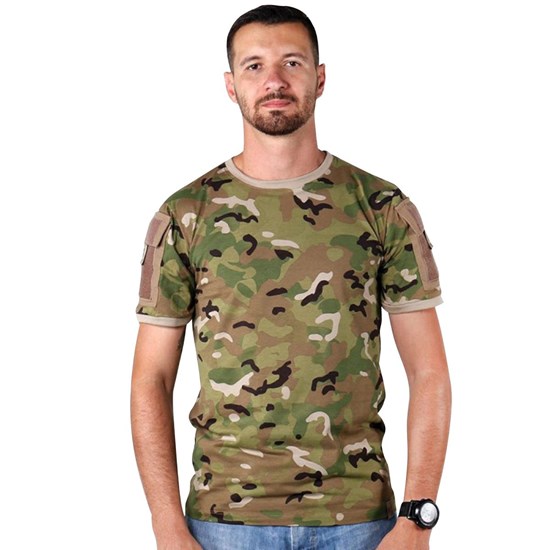Camiseta Masculina Bélica Ranger Multicam Camuflada Airsoft