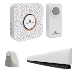 Campainha Sem Fio Wireless Branca + Trava Porta + Veda Porta Campainha Sem Fio Wireless Branca + Trava Porta + Veda Porta