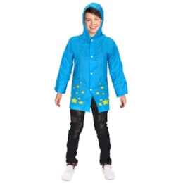 Capa de Chuva Infantil com Estrelas Azul - YP32A Capa de Chuva Infantil com Estrelas Azul - YP32A