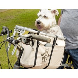Cesta Cadeirinha para Cachorro Bike Pet Basket Ajustável Desmontável Bege
