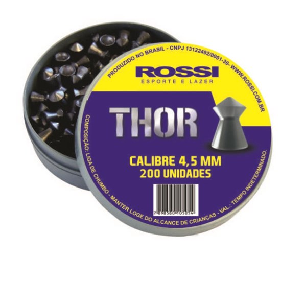 Chumbinhos para Armas de Pressão Thor 200un 4.5mm Rossi