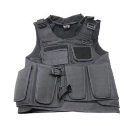 Colete Tático Airsoft Cia Militar Tamanho P Preto Rip Stop com Porta Refil Colete Tático Airsoft Cia Militar Tamanho P Preto Rip Stop com Porta Refil