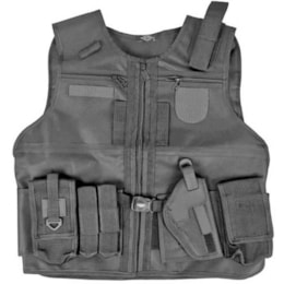 Colete Tático Police Atacado Militar AT1.59401 para Airsoft com Coldre Preto Colete Tático Police Atacado Militar AT1.59401 para Airsoft com Coldre Preto