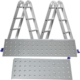 Escada Multifuncional 4x4 16 Degraus com Plataforma em Aço - MOR 5134 Escada Multifuncional 4x4 16 Degraus com Plataforma em Aço - MOR 5134